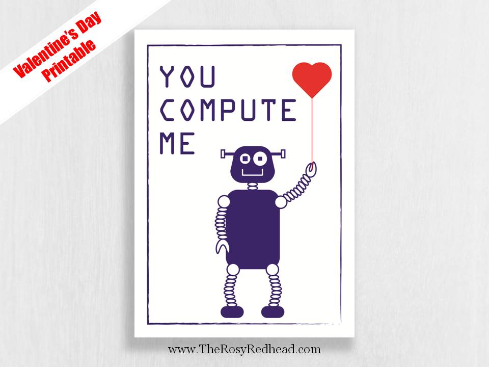 You Compute Me Valentine's Day Printable Art!