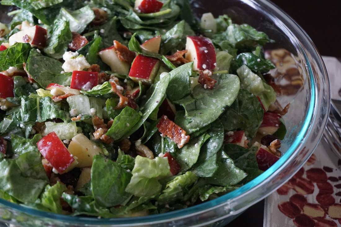 Cranberry Walnut Salad with Apple and Bacon